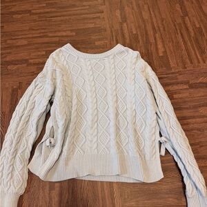 1901 Women's Cable Knit Sweater - Light Gray